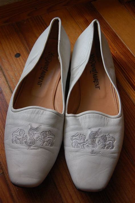 ysl loafers women's white|yves saint laurent flats.